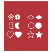 12 embouts pyrograveur (poinçons) coeur/étoile/demi-lune/losange/rond/fleur|raw }}