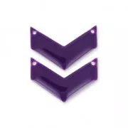 Distanziatori di metallo chevron 2 fori resina eposs. 29 mm Violet x2