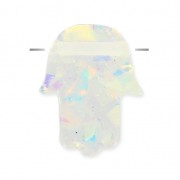 Mano di Fatima forata da parte a parte 14 mm imitazione Opalo|raw }}