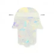 Mano di Fatima forata da parte a parte 14 mm imitazione Opalo