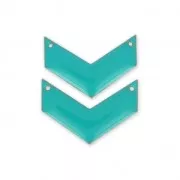 Distanziatori di metallochevron 2 fori resina eposs. 29 mm G. Turquoise x2