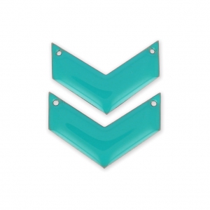 Distanziatori di metallochevron 2 fori resina eposs. 29 mm G. Turquoise x2