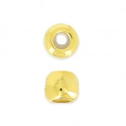 Perla di metallo stopper bead 5 mm con un foro di 2 mm Dorato con oro fino x1|raw }}