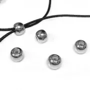 Perla di metallo stopper bead 5 mm con un foro di 2 mm Placcatura argento antico x1