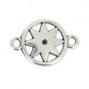 Distanziatore in metallo 2 anelli motivo stella 23mm Placcatura argento antico x1|raw }}