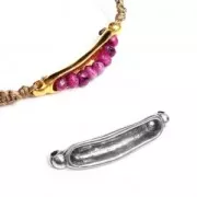 Distanziatore in metallo con 2 anelli per perle di 4mm Placcatura argento antico