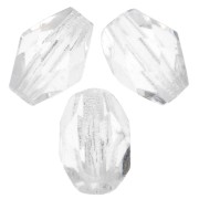 Perla a forma di oliva sfaccettate 6x4 mm - Crystal  x25