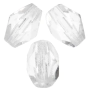 Perla a forma di oliva sfaccettate 6x4 mm - Crystal  x25