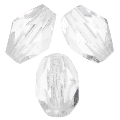 Perla a forma di oliva sfaccettate 6x4 mm - Crystal  x25