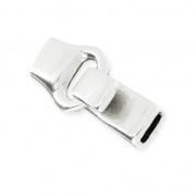 Chiusura a gancio per laccetto mm. 5 Placcatura Argento Antico x1