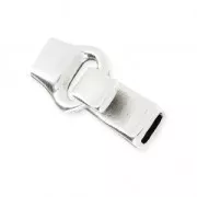 Chiusura a gancio per laccetto mm. 5 Placcatura Argento Antico x1