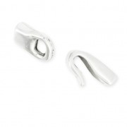 Chiusura a gancio per laccetto mm. 5 Placcatura Argento Antico x1