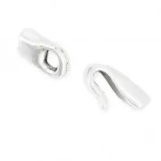 Chiusura a gancio per laccetto mm. 5 Placcatura Argento Antico x1