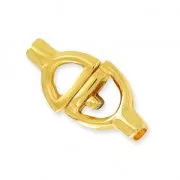 Chiusura a gancio per laccetto mm. 3 Dorato con oro fino x1