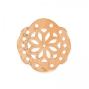 Distanziatore martellato a 5 file con fiore mandala da 19 mm in Dorato rosa satinato x1|raw }}