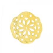 Distanziatore martellato 5 file mandalas 19mm Dorato con oro fino satinato x1