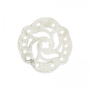 Distanziatore martellato 5 file mandalas 19mm argentato satinato x1