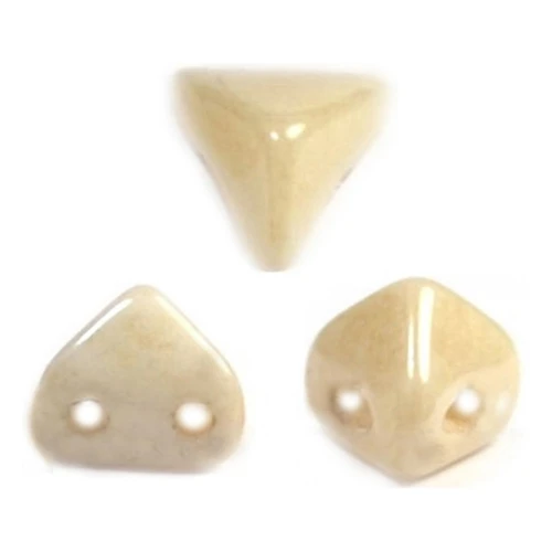Perle in vetro Super-Khéops® par Puca® 6 mm Opaque Beige Ceramic Look x10g