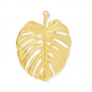Pendentif en métal feuille de philodendron 50 mm Dorato con oro fino x1