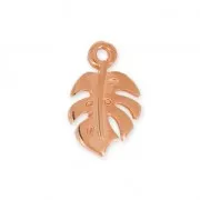 Ciondolo in metallo Foglia di filodendro 14.7 mm dorato rosa x1