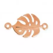 Distanziatore in metallo Foglia di filodendro 22 mm dorato rosa x1