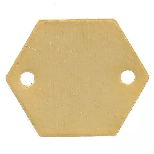 Intercalaires en métal lisse hexagone 2 trous 11.5 mm - Dorato x8