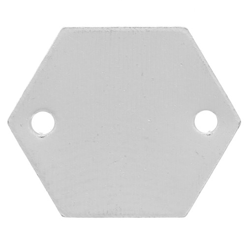 Intercalaires en métal lisse hexagone 2 trous 11.5 mm argentato antico x8