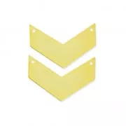 Distanziatori in metallo liscio chevron 2 fori 29 mm doré x2