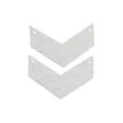 Distanziatori in metallo diamantati chevron 2 fori 29 mm argentato anticox2