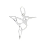 Ciondolo colibri origami 19 mm Argento 925  x1