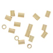 Tubi schiacciabili 1,5x2 mm - Argento 925 Dorato x30|raw }}