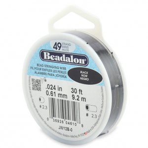 Cavetto acciaio 49 fili mm. 0.61 Nero x m. 9,2