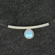 Tubo Argento 30x2.1 mm con castone per cabochon retro piatto 6 mm