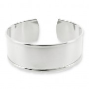 Base in ottone per bracciale con bordo incurvato mm.  21x160 argentato x1|raw }}
