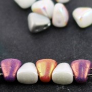 Perla di vetro ceca a due fori Nib-Bit 6x5 mm Argento x10g