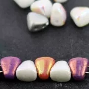 Perla di vetro ceca a due fori Nib-Bit 6x5 mm Argento x10g