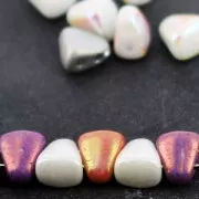 Perle in vetro 2 fori Nib-Bit 6x5 mm Jet Hematite x10g