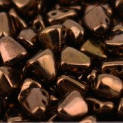 Perle in vetro 2 fori Nib-Bit 6x5 mm Dark Bronze x10g|raw }}