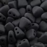 Perline di vetro ceco a due fori Nib-Bit 6x5 mm - Jet Mat x10g