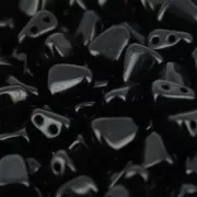 Perle in vetro 2 fori Nib-Bit 6x5mm Jet x10g