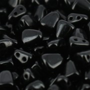 Perline di vetro ceco a due fori Nib-Bit 6x5 mm - Jet x10g