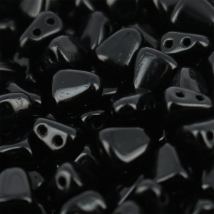 Perle in vetro 2 fori Nib-Bit 6x5mm Jet x10g