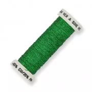 Fil à broder pour broderie de Lunéville métallisé au sextant tressé 4 Vert (008) x10m
