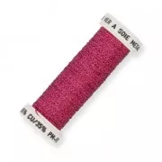 Fil à broder pour broderie de Lunéville métallisé au sextant tressé 4 Fuchsia (024) x10m