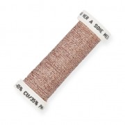 Fil à broder pour broderie de Lunéville métallisé au sextant tressé 4 Doré Rose (013) x10m