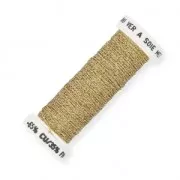 Fil à broder pour broderie de Lunéville métallisé au sextant tressé 4 Doré  (002) x10m