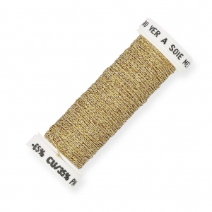 Fil à broder pour broderie de Lunéville métallisé au sextant tressé 4 Doré  (002) x10m