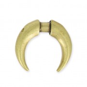 Ciondolo in metallo a forma di corno o mezza luna da decorare 15mm gold bronze x1|raw }}
