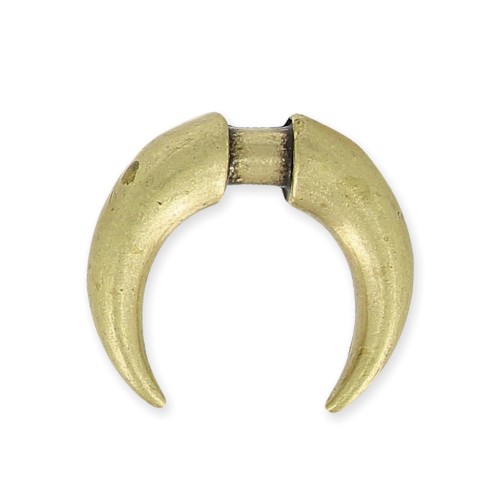 Ciondolo in metallo a forma di mezzaluna o corno da personalizzare, 14,5 mm - Bronzo x1
