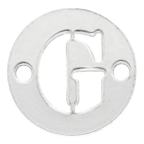 Distanziatore rotondo 2 fori lettera G 8.5 mm in Argento 925 x1